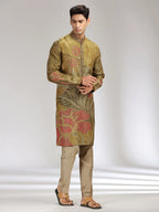 Green Tissue Silk Embroidered & Printed Kurta Set