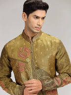 Green Tissue Silk Embroidered & Printed Kurta Set