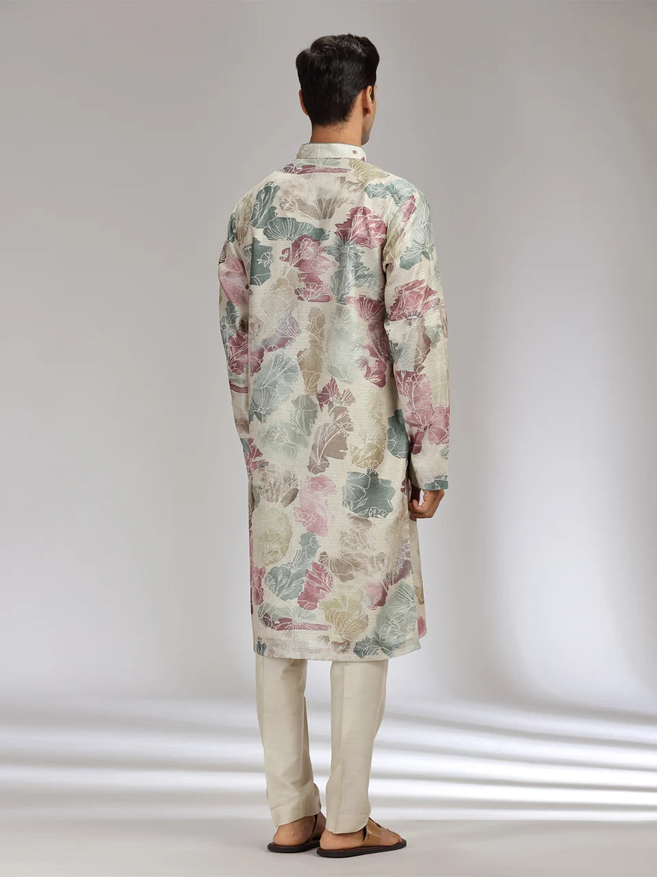 Pista Tissue Silk Embroidered & Printed Kurta Set
