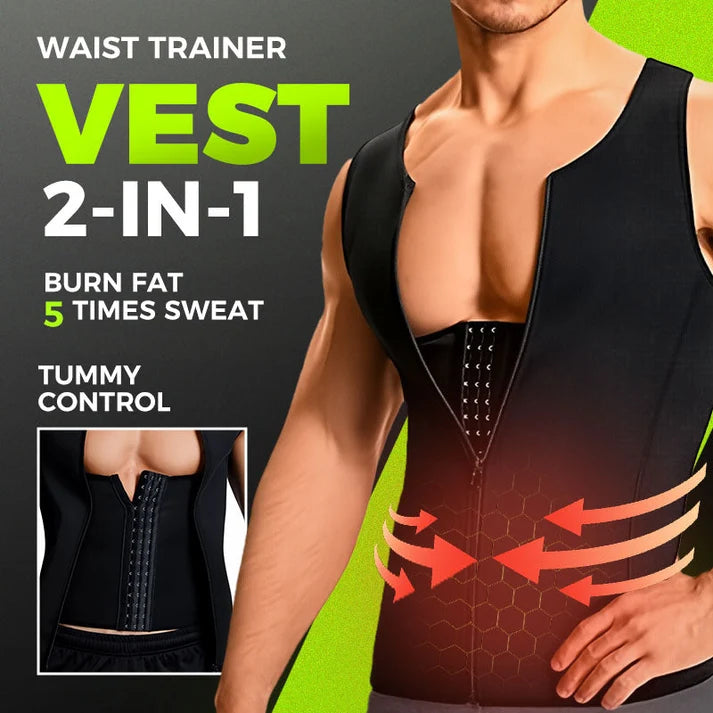 Men's Zip-Up Waist Trainer Vest | Set of 4