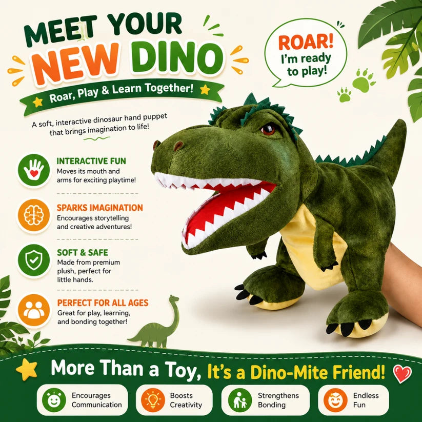 Dino Adventure Hand Puppet | Set of 5 Dinosaurs