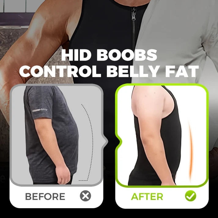 Men's Zip-Up Waist Trainer Vest | Set of 4