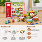DIY Ceramic Tea Set Painting Kit for Kids | Boosts Creativity & Develops Motor Skills