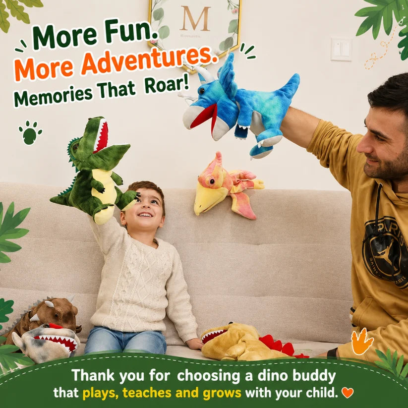 Dino Adventure Hand Puppet | Set of 5 Dinosaurs