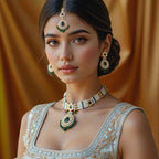 Emerald Sumedha Kundan Jewellery Set