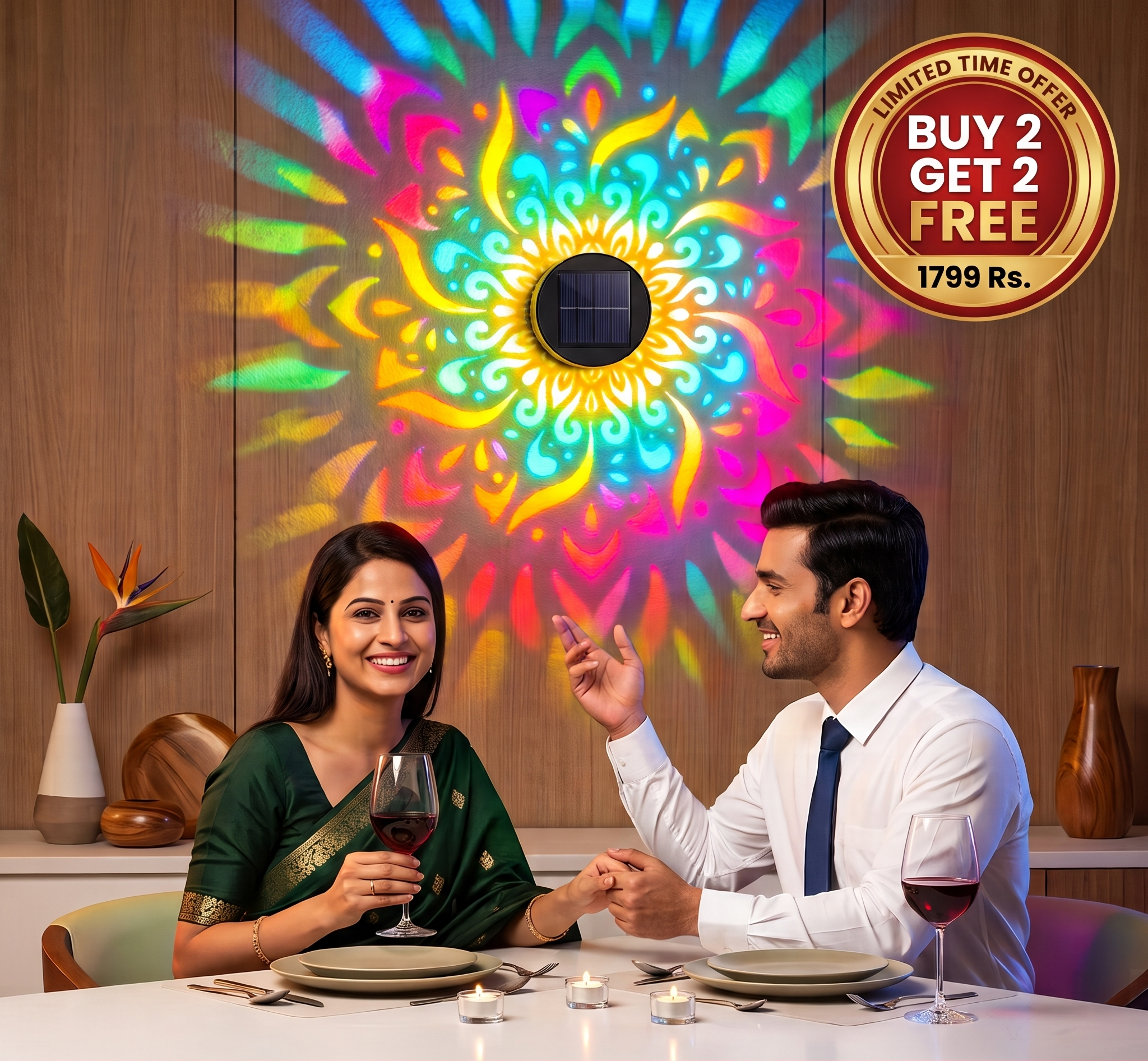 Solar Powered Decor Projection Light | Buy 1 Get 1 FREE