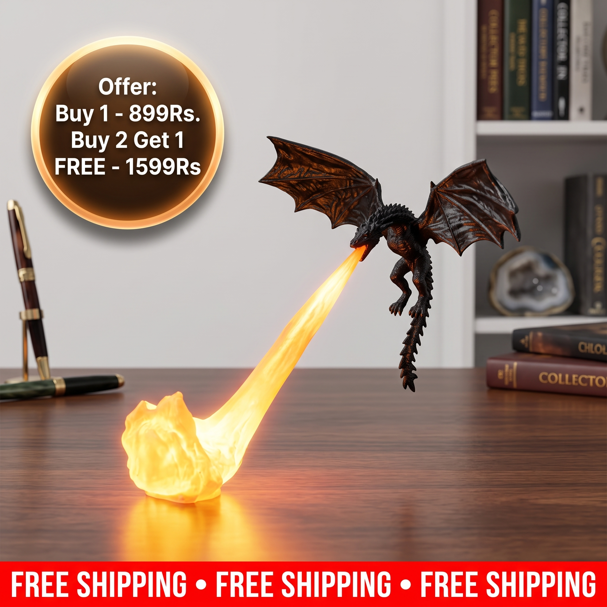 Dragon Breath Night Light Decor