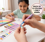 Kids Nail Art Set With Precision Tip | Pack of 12 Colors