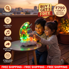 Light-Up Moon Bunny Toy – Transparent Gear Design with Music & LED Lights