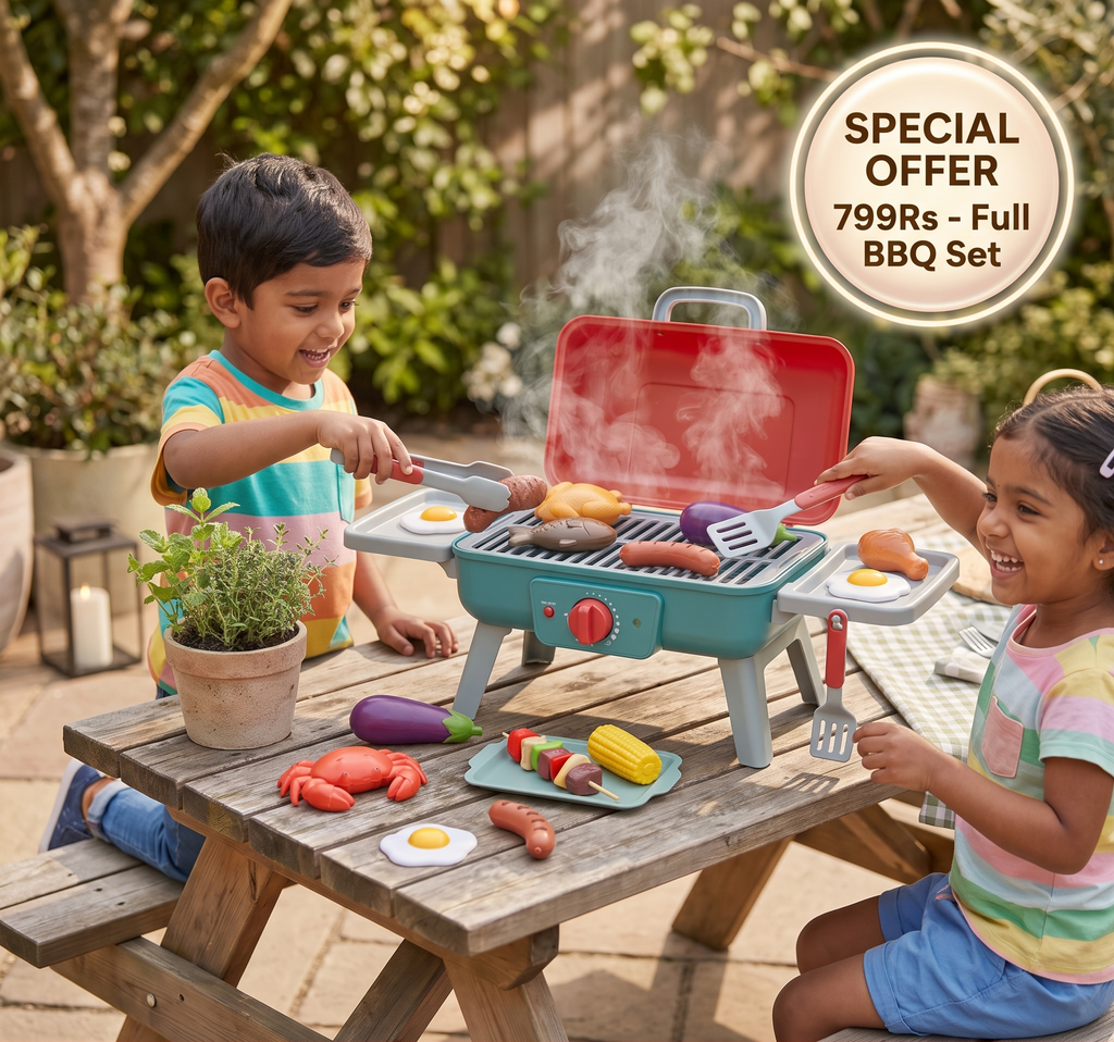 My First BBQ Grill – Kids' Kitchen with Smoke Effect and Color-Changing Food