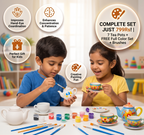 DIY Ceramic Tea Set Painting Kit for Kids | Boosts Creativity & Develops Motor Skills
