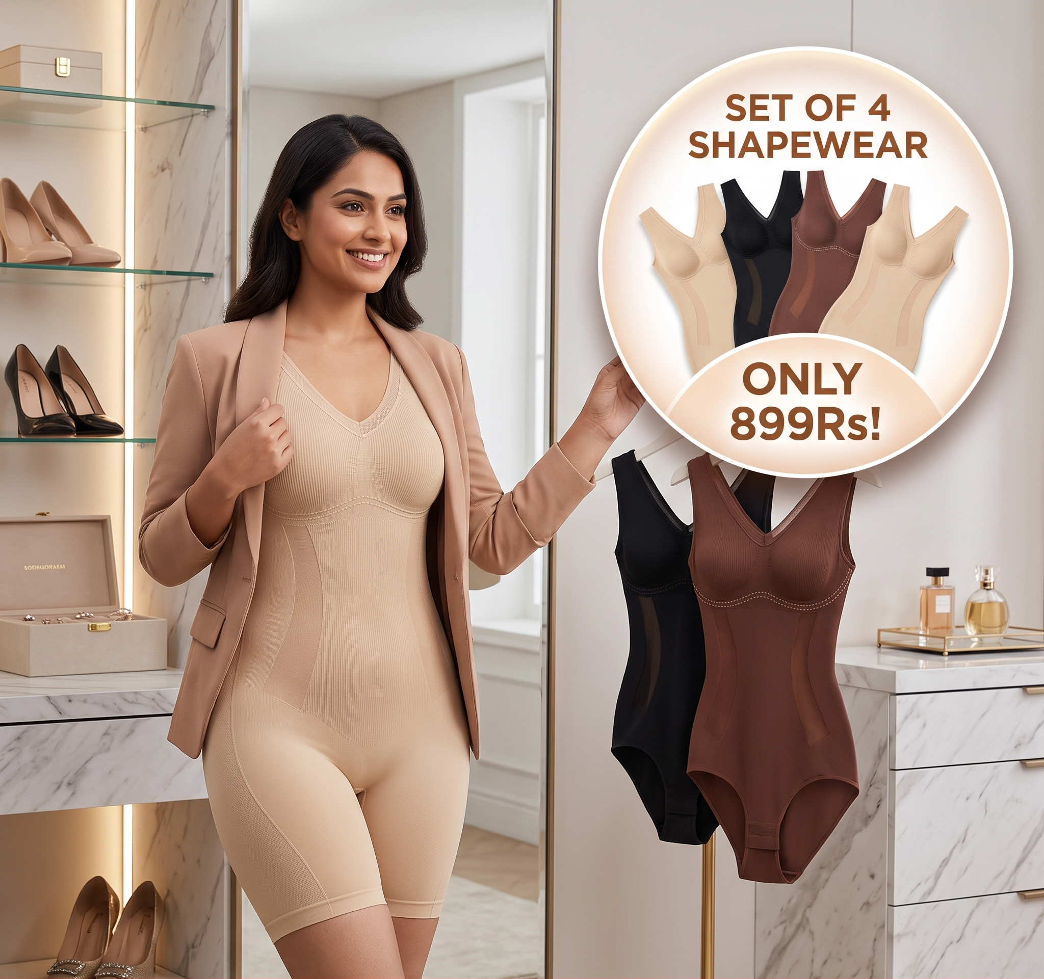 Tummy Tuck & Hip Lift Traceless One-piece Shapewear | Natural Lift & Seamless Comfort