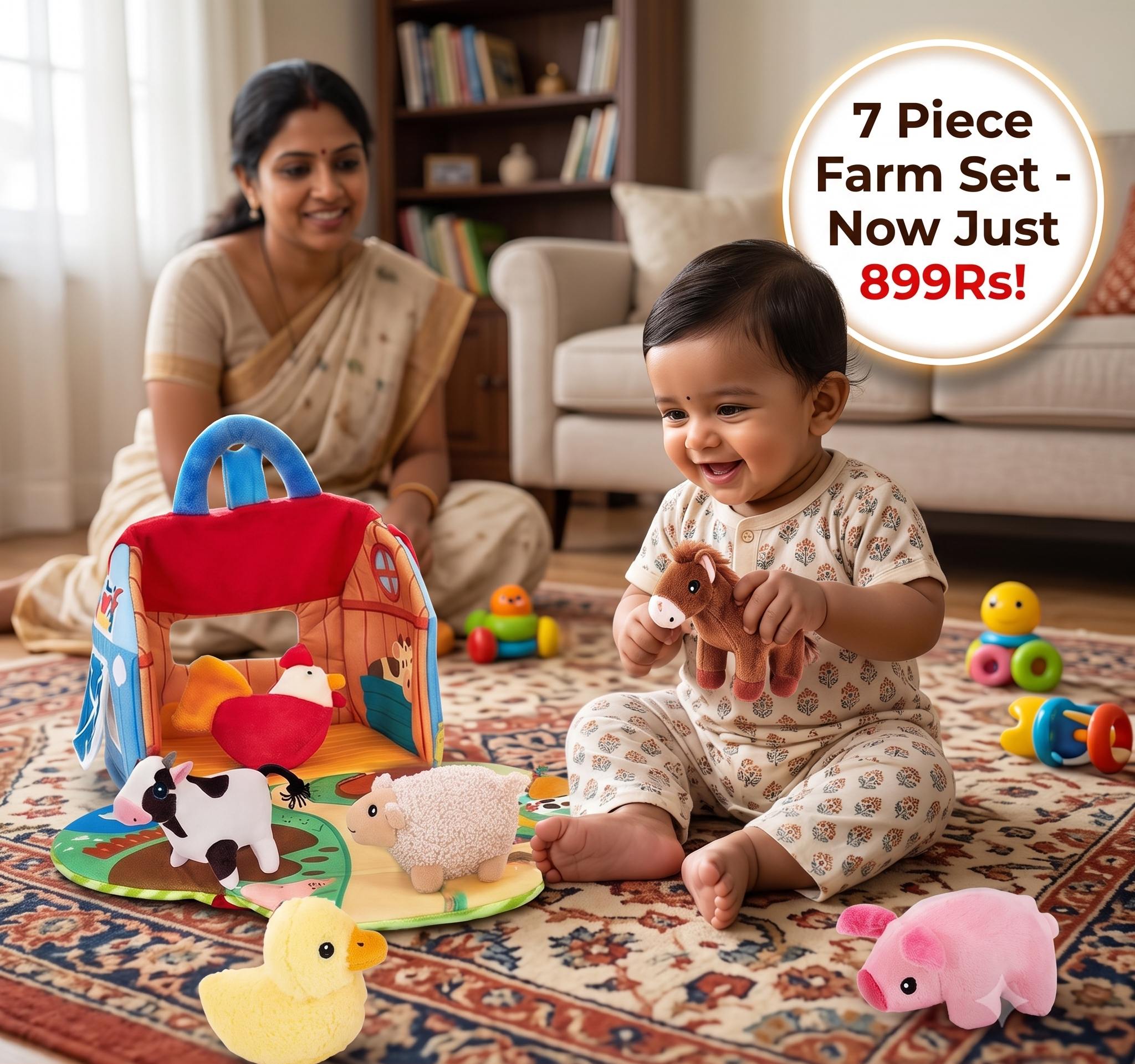 Plush Farm Animal Set with Sounds