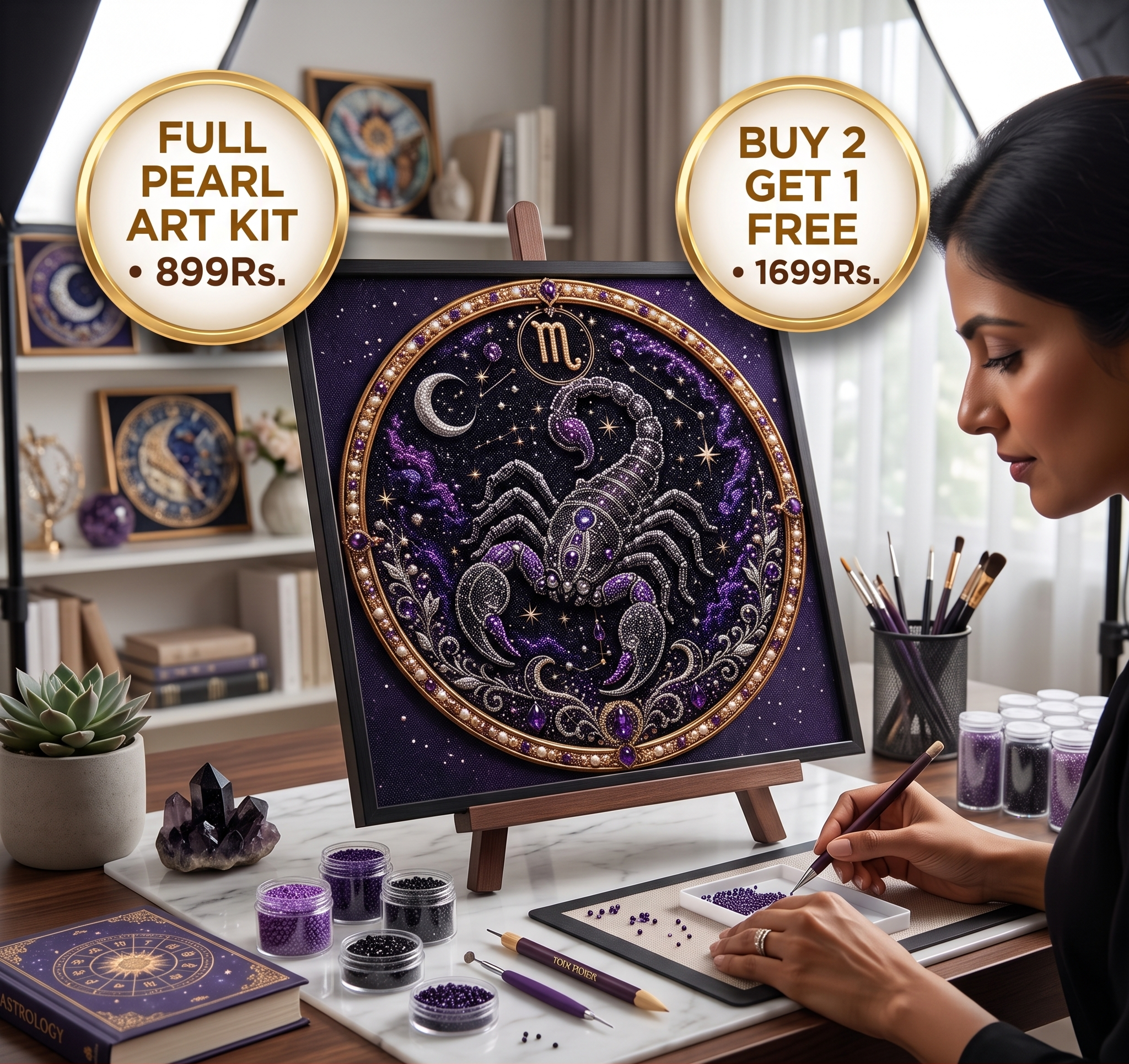 Celestial Zodiac Bead Art Kit