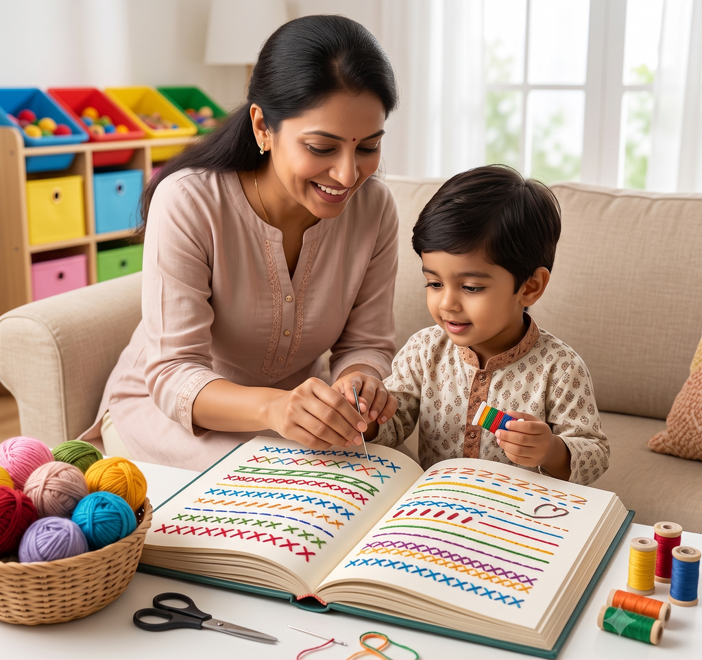 Embroidery Stitch Book for Moms and Kids