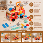 Montessori Wooden Firefighter Tool Box & Building Set | Develop Craft Skills & Creativity