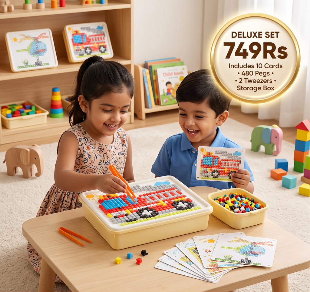 Montessori Learning Peg Mosaic Board | Develops Logical Thinking & Creativity
