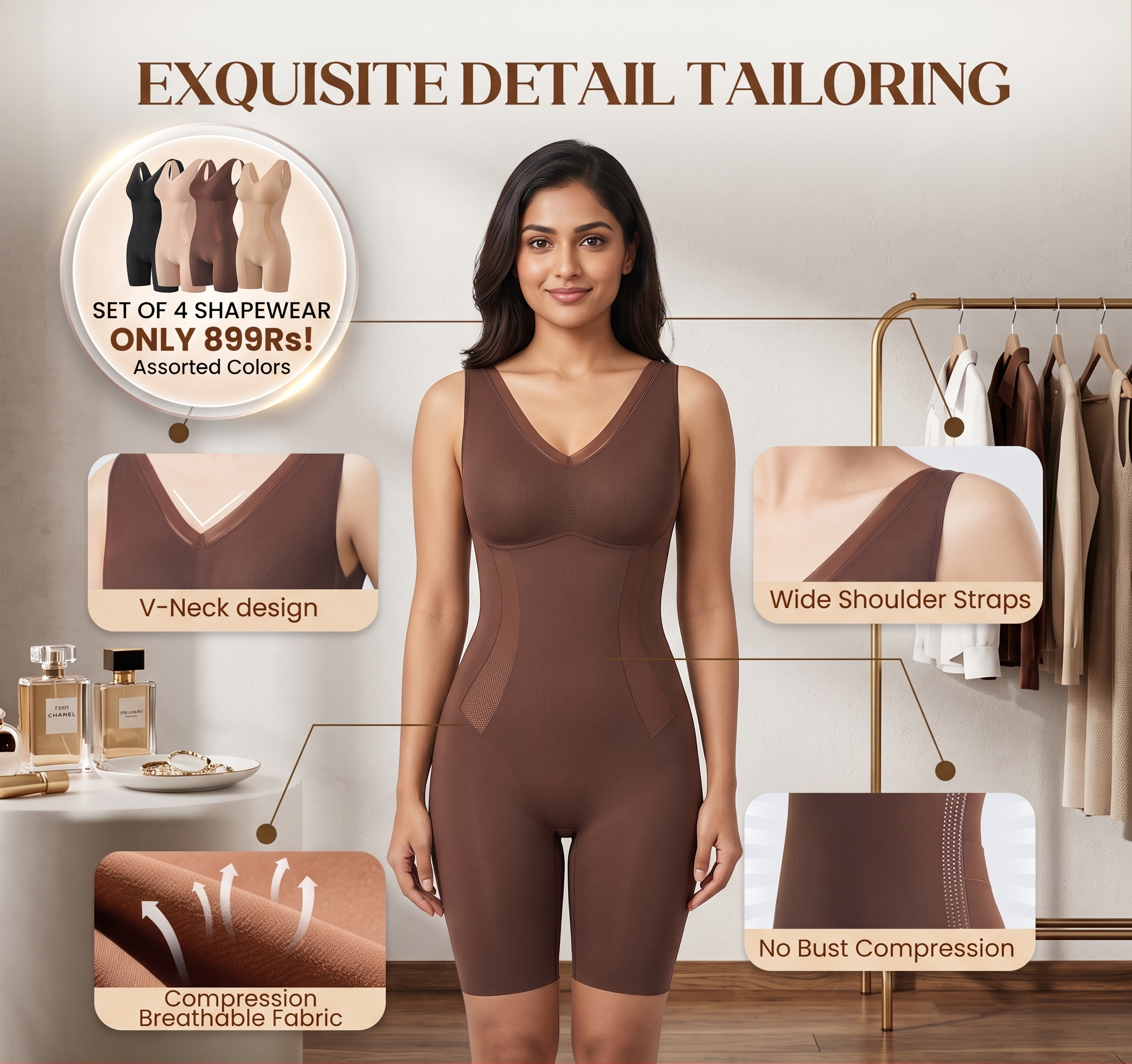 Tummy Tuck & Hip Lift Traceless One-piece Shapewear | Natural Lift & Seamless Comfort