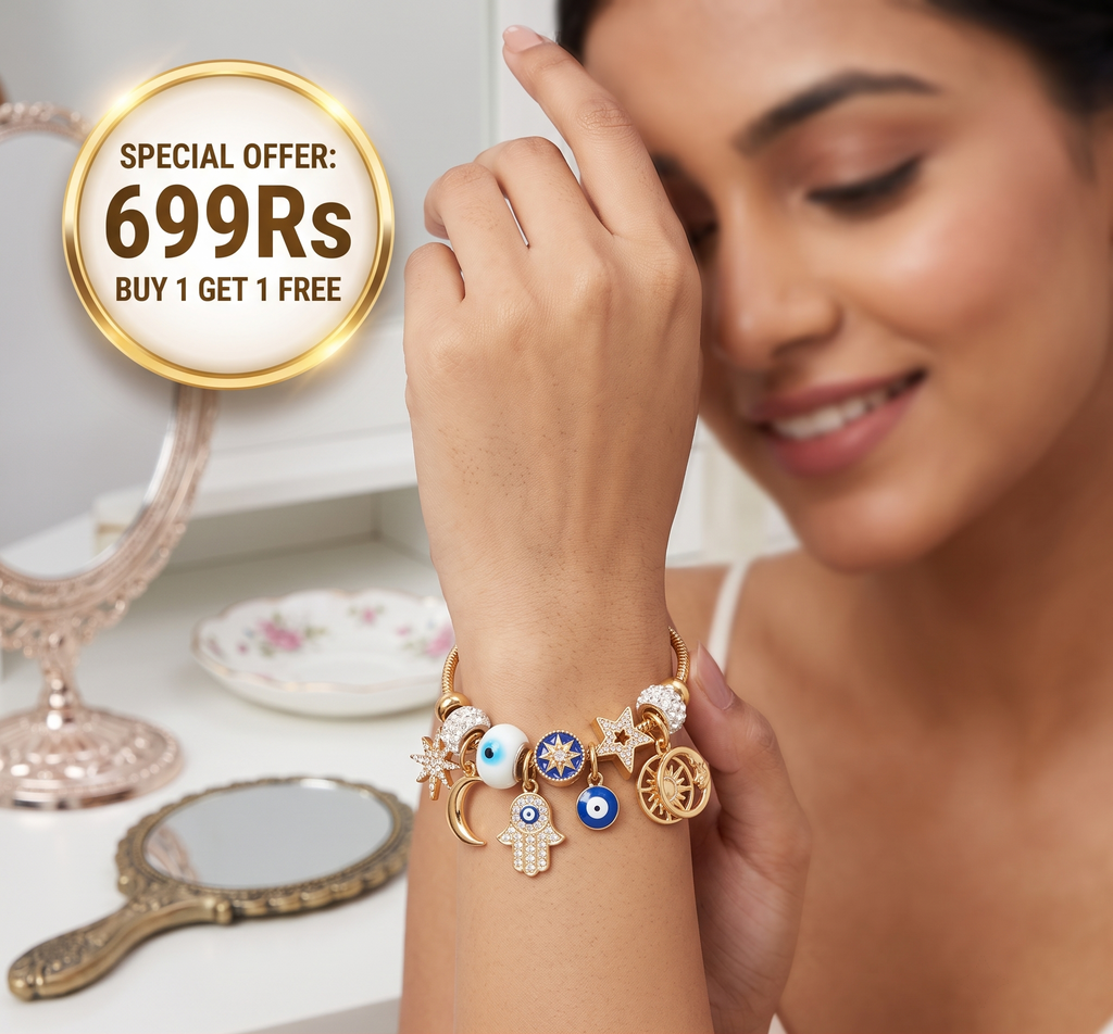 Evil Eye Hamsa Hand Charm Bracelet