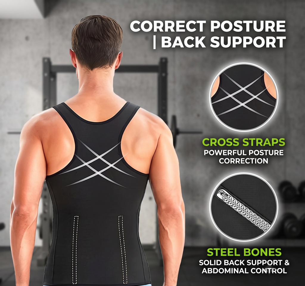 Men's Zip-Up Waist Trainer Vest | Set of 4