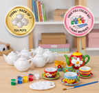 DIY Ceramic Tea Set Painting Kit for Kids | Boosts Creativity & Develops Motor Skills