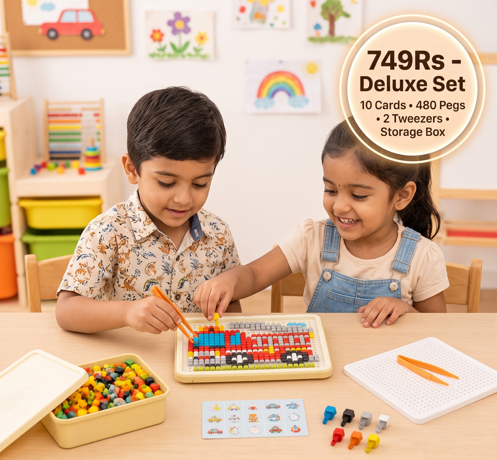 Montessori Learning Peg Mosaic Board | Develops Logical Thinking & Creativity