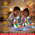 Light-Up Moon Bunny Toy – Transparent Gear Design with Music & LED Lights