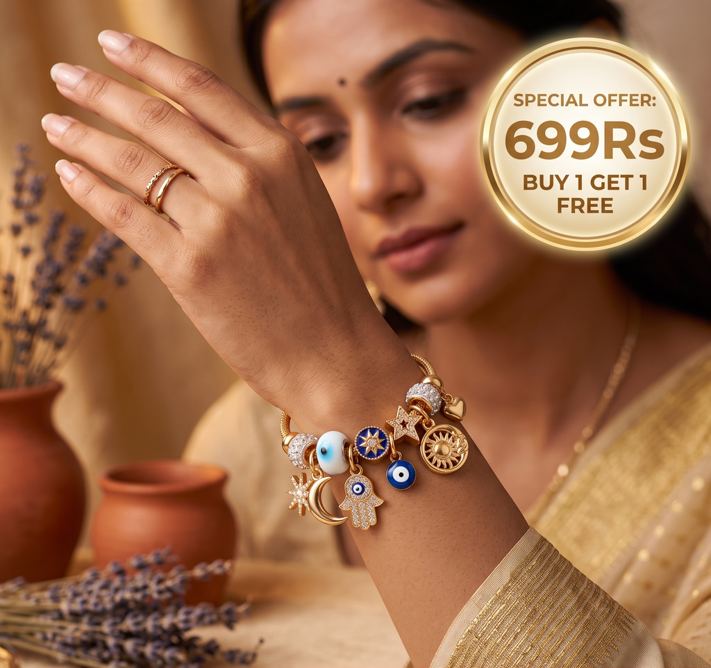 Evil Eye Hamsa Hand Charm Bracelet