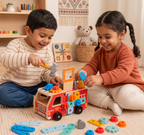 Montessori Wooden Firefighter Tool Box & Building Set | Develop Craft Skills & Creativity