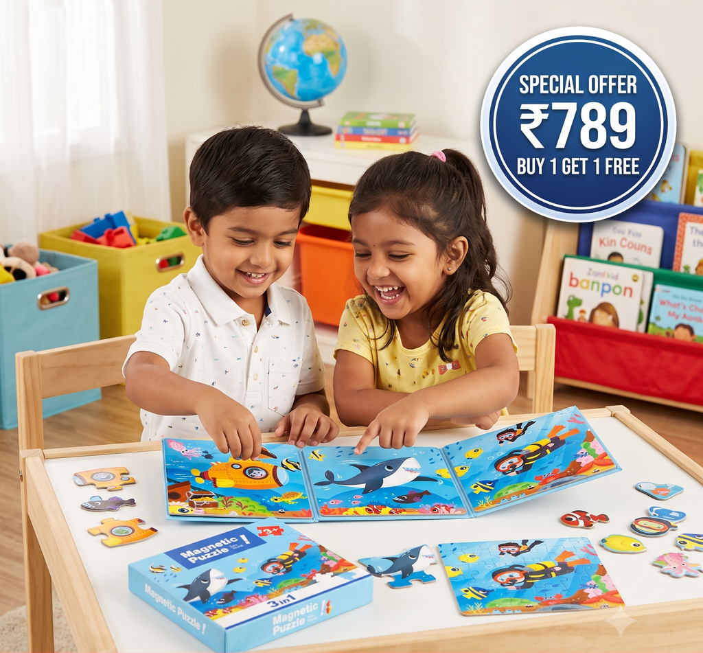 3 in 1 Magnetic Puzzle For Kids | Boosts Creativity | Buy 1 Get 1 FREE