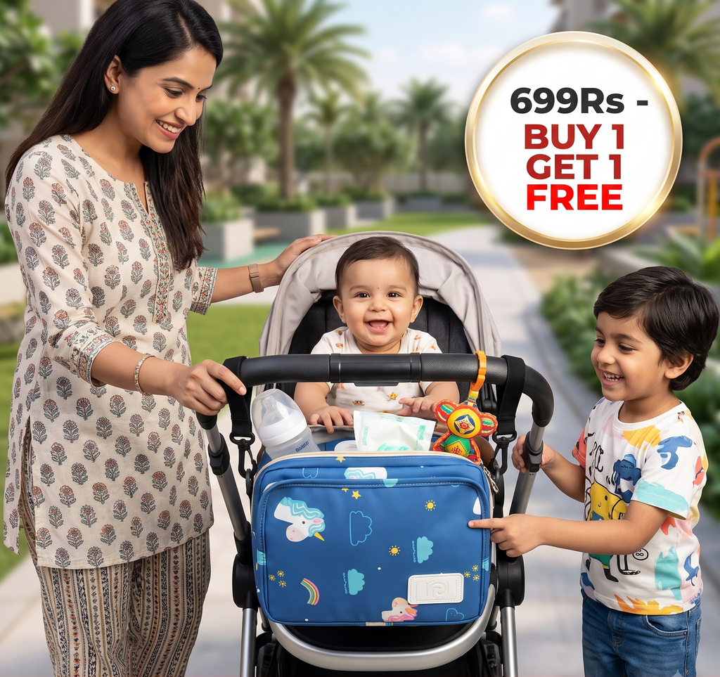 3in1 Stroller Organizer Bag – Waterproof Diaper Caddy with Insulated Pockets