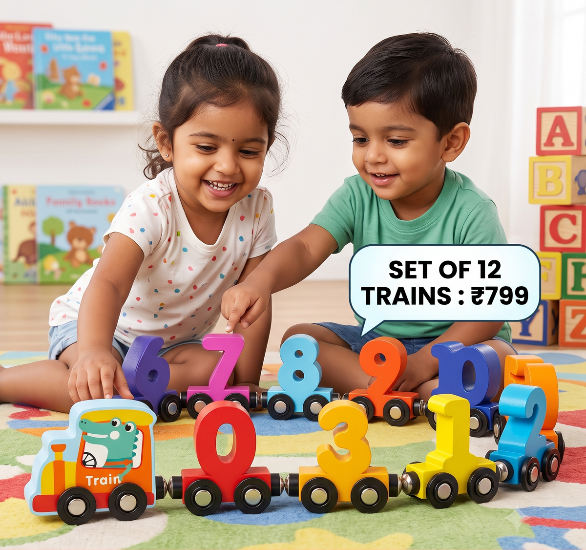 Magnetic Train Number Set | 12 Number Sets