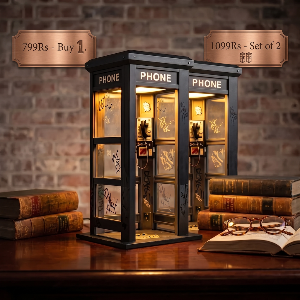 Vintage Telephone Box Mood Lamp with Warm Light