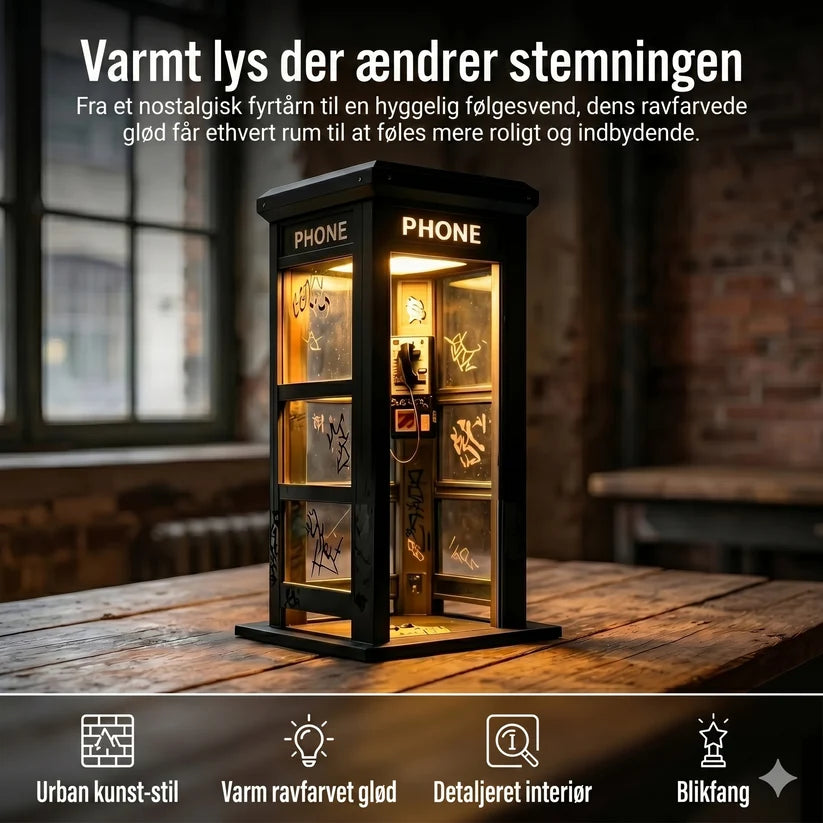 Vintage Telephone Box Mood Lamp with Warm Light