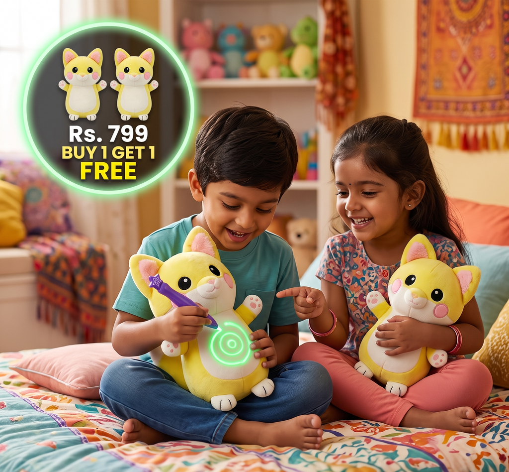 Magic Plush Toys with a Glow Pen - Interactive Plush Toy with a Light Effect for Children