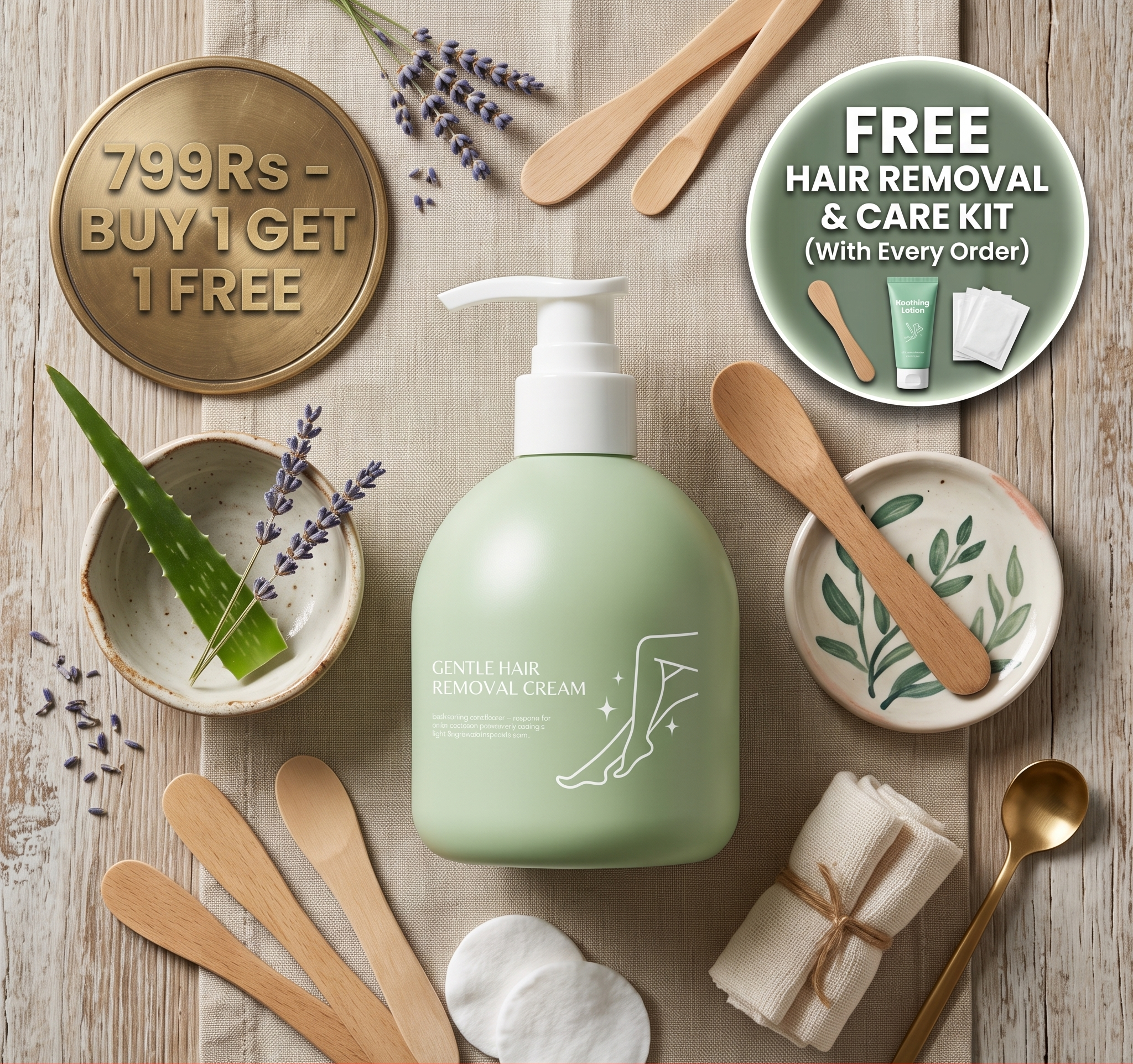 Hair Removing Cream | Gentle & Non-Irritating | Buy 1 Get 1 FREE
