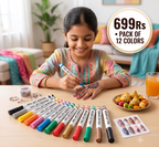 Kids Nail Art Set With Precision Tip | Pack of 12 Colors