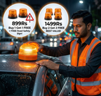 LED Road Emergency Light | With Road Safety Sign | Buy 1 Get 1 FREE