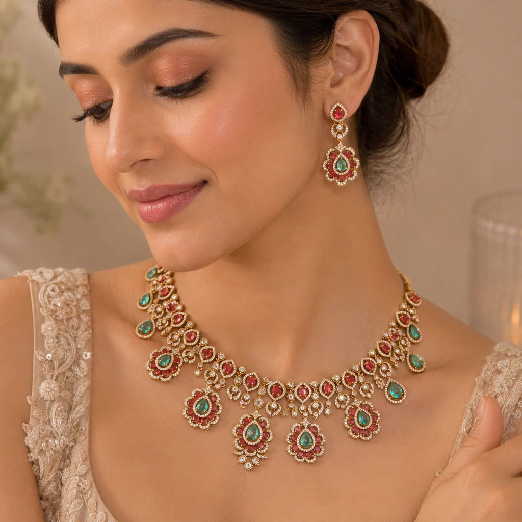 Multicolor Orlisse Victorian Jewellery Set - New Arrival