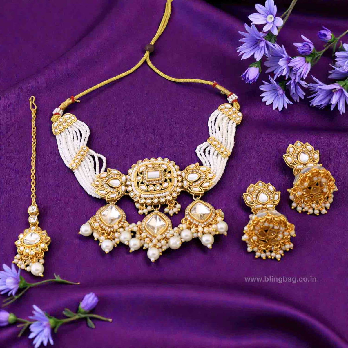 Ivory Aashi Kundan Jewellery Set