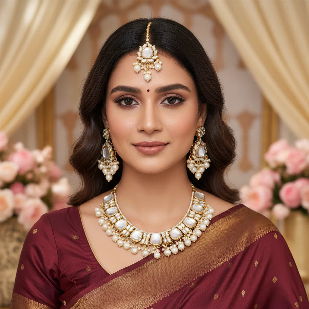 Ivory Namya Kundan Jewellery Set