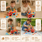 Montessori Wooden Firefighter Tool Box & Building Set | Develop Craft Skills & Creativity