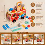 Montessori Wooden Firefighter Tool Box & Building Set | Develop Craft Skills & Creativity