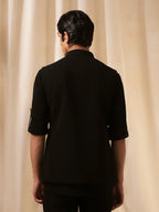 Black Rose Embroidered Bandi shirt for Men