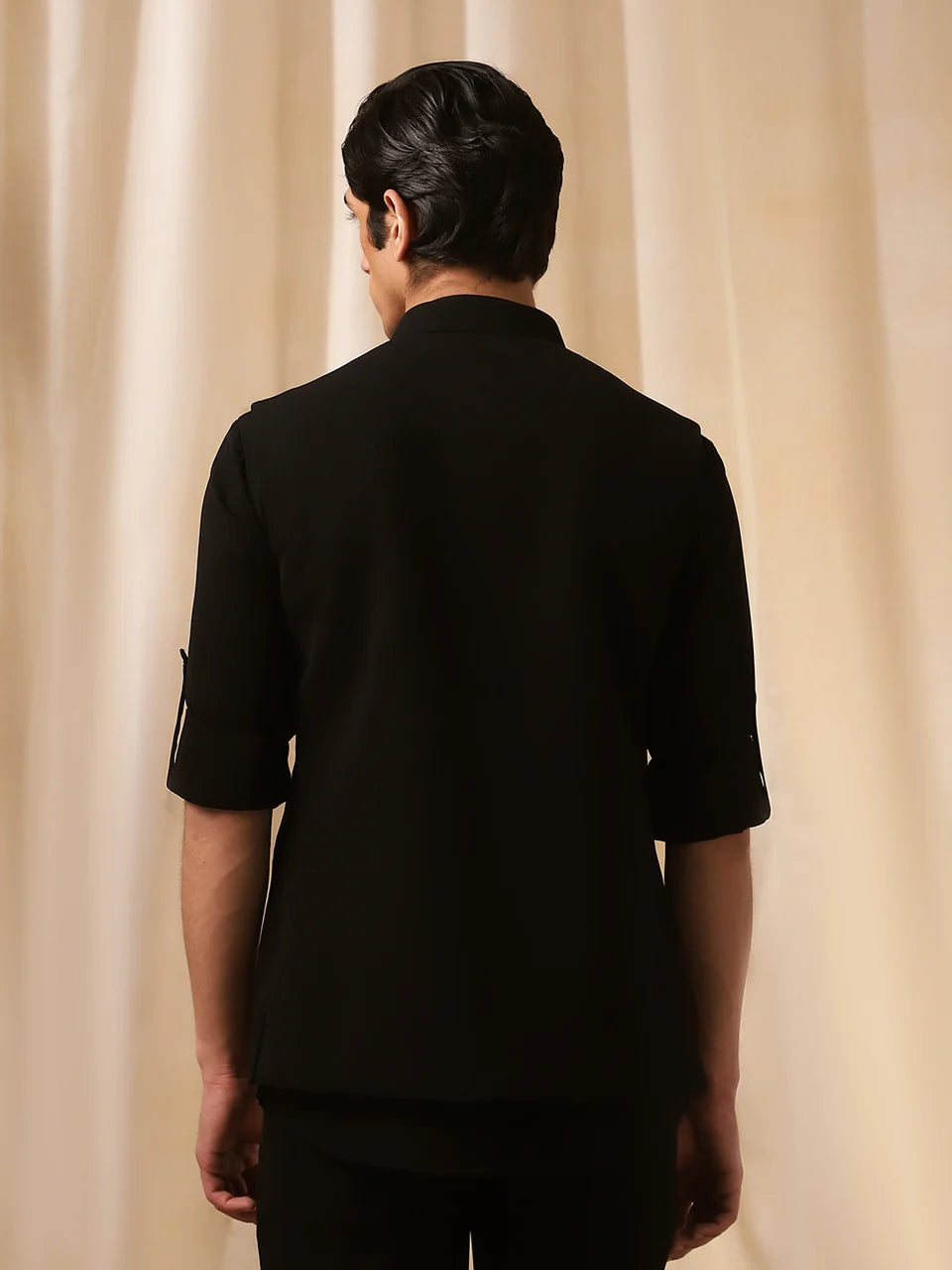 Black Rose Embroidered Bandi shirt for Men