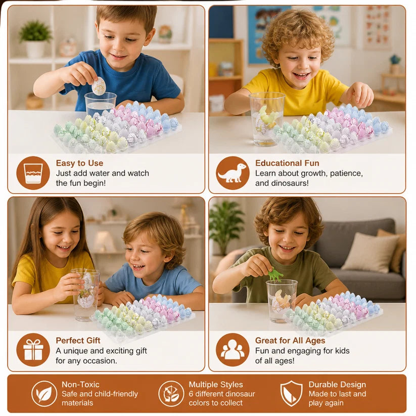Hatching Dinosaur Egg Kit – Grow-in-Water Dino Eggs with Surprise Toys