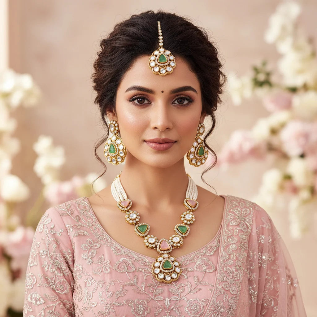 Multicolor Dhivyashi Kundan Jewellery Set
