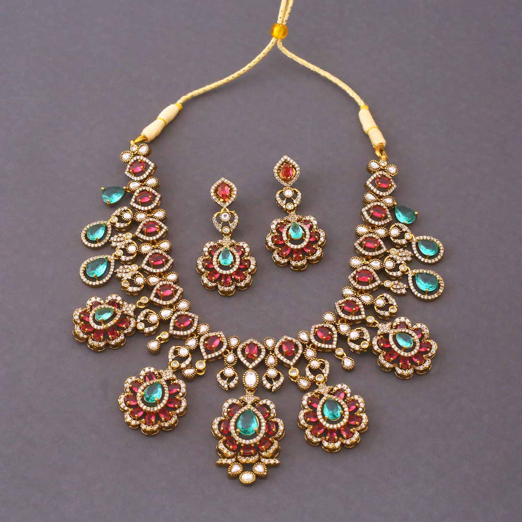 Multicolor Orlisse Victorian Jewellery Set - New Arrival