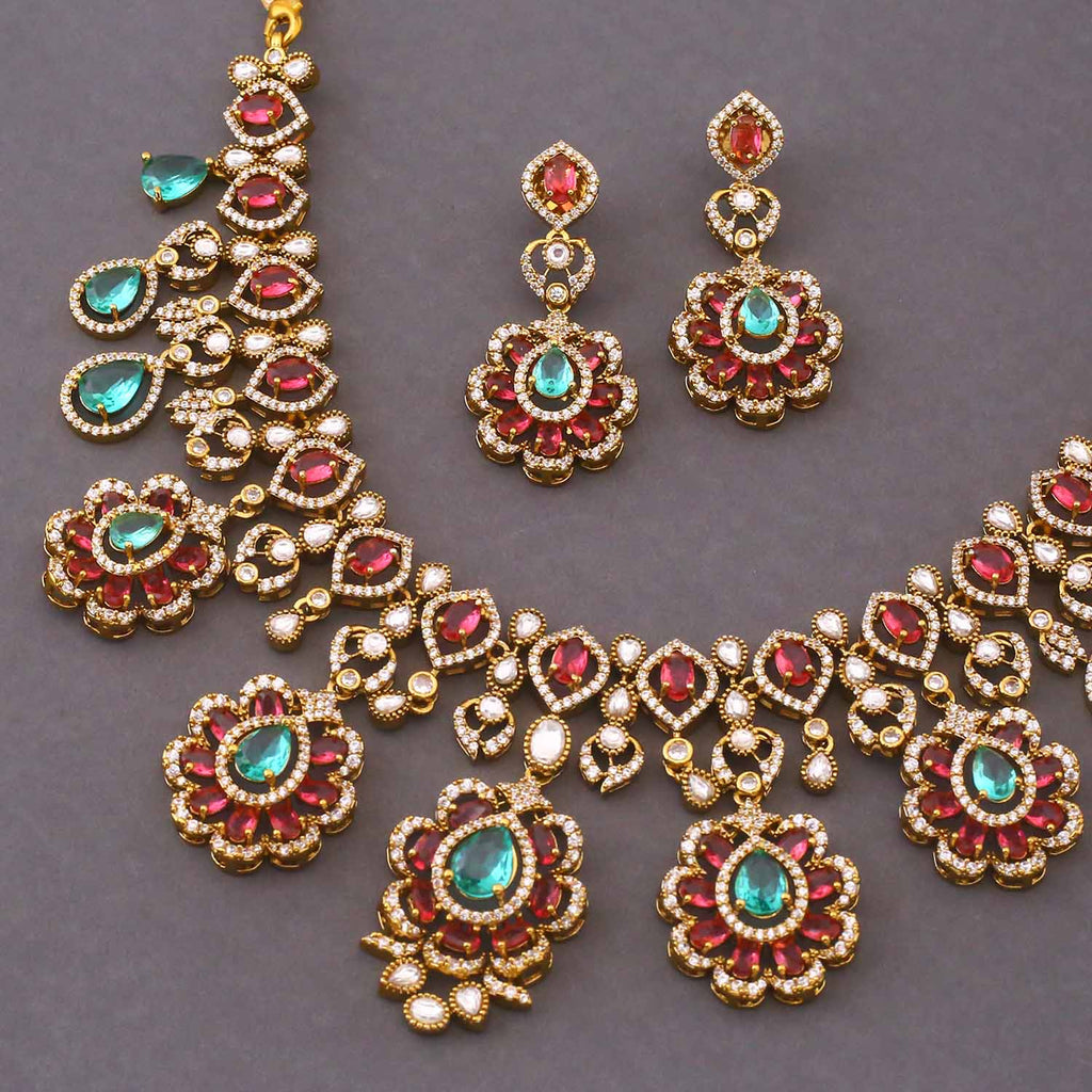 Multicolor Orlisse Victorian Jewellery Set - New Arrival