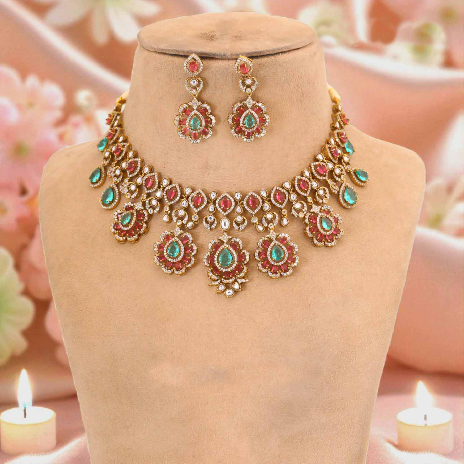 Multicolor Orlisse Victorian Jewellery Set - New Arrival